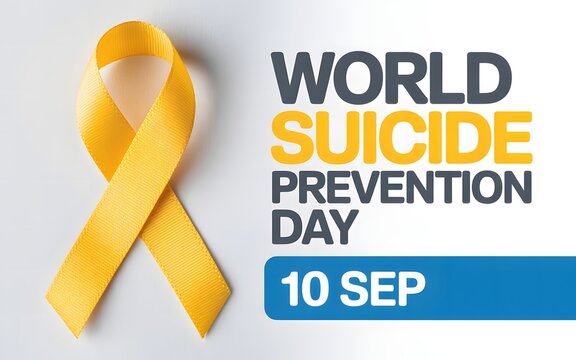 Yellow ribbon for world suicide prevention day on september 10th