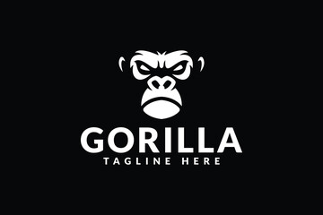 Gorilla head logo design. Logo icon vector illustration