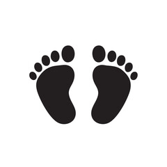 Black baby footprints white infant