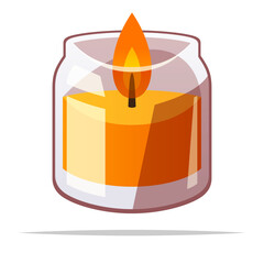 Autumn fall candle vector isolated illustration