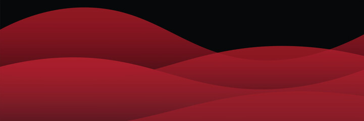 Vector red line background curve element with black space for text and message design, overlapping layers, vector