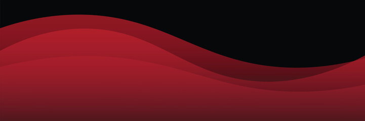 Vector red line background curve element with black space for text and message design, overlapping layers, vector