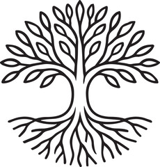 Obraz premium Stylized tree of life emblem isolated on white background