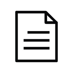 Minimalist document icon with folded corner for UI design and UX