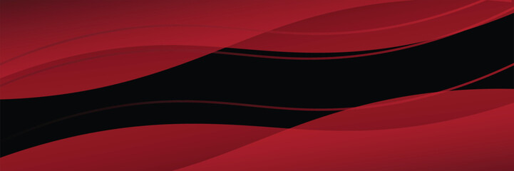 Vector red line background curve element with black space for text and message design, overlapping layers, vector