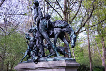 A quiet ensemble of statues near Berlin’s Victory Column—silent witnesses to the city's layered history, nestled in the heart of the Tiergarten.