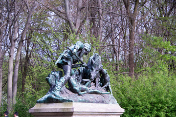 A quiet ensemble of statues near Berlin’s Victory Column—silent witnesses to the city's layered history, nestled in the heart of the Tiergarten.
