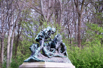 A quiet ensemble of statues near Berlin’s Victory Column—silent witnesses to the city's layered history, nestled in the heart of the Tiergarten.
