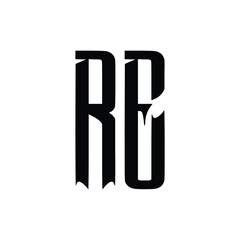 RE monogram logo design letter text name symbol monochrome logotype alphabet character simple logo