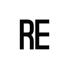 RE monogram logo design letter text name symbol monochrome logotype alphabet character simple logo