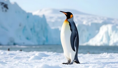 Fototapeta premium Emperor Penguin Standing on Antarctic Ice