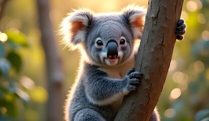 Obraz premium Cute Koala on Tree in Australia