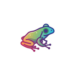 Fototapeta premium Rainbow frog Illustration: A vibrant rainbow frog illustration, showcasing a whimsical design of a frog in a captivating pose and color palette, exuding charm and artistic flair.