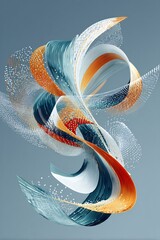 Abstract Flowing Ribbons with Particle Effects