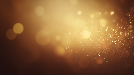 Golden bokeh light circles creating a dreamy and festive atmosphere with soft gradients.