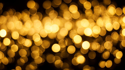 Golden bokeh light circles creating a dreamy and festive atmosphere with soft gradients.
