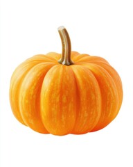 Obraz premium Bright orange pumpkin with distinct ridges, perfect for autumn decor and Halloween celebrations.
