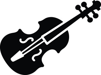 Obraz premium Orchestra Instrument Icon: Violin Vector, Classical Music Logo Element Violin Outline. Music Education Violin Icon Vector