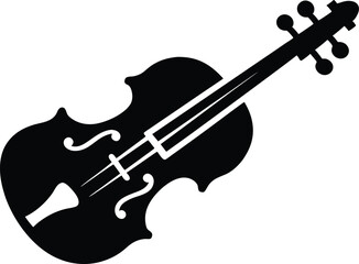 Obraz premium Violin Silhouette Vector, Violin Icon Vector, Elegant Violin Silhouette Vector Illustration