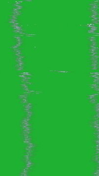 Retro VHS Glitch Effect &ndash; Streaks, Static Noise, Line Distortion with Green Screen for Easy Keying