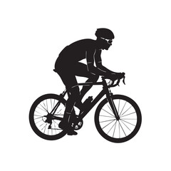 Obraz premium Cyclist in aerodynamic pose on racing bicycle sport athletic