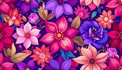 Vibrant Floral Arrangement with Intricate Details and Bold Color Palette Harmony