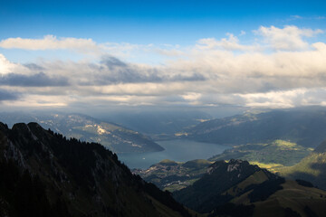 Spiez and Lake Thun seen from Laseberg