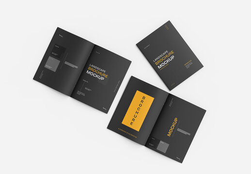 Brochure Mockup Flat Lay