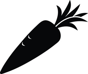 Carrot Icon Vector, Carrot Vector Art Silhouette, Elegant Carrot Silhouette Vector Illustration