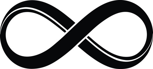 Infinity shape  black silhouette vector,Infinity shape icon illustration