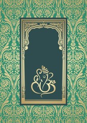 Ganesha, wedding card, royal Rajasthan, India	