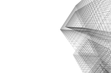 Abstract architecture vector 3d background