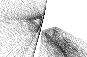 Abstract architecture vector 3d background