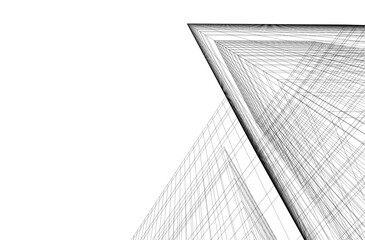 Abstract architecture vector 3d background