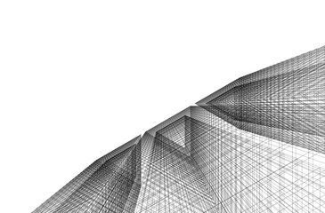 Abstract architecture vector 3d background