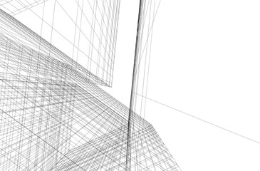 Abstract architecture vector 3d background
