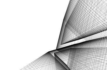 Abstract architecture vector 3d background