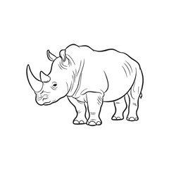 Obraz premium Majestic rhinoceros standing with a prominent horn and textured skin animal wildlife