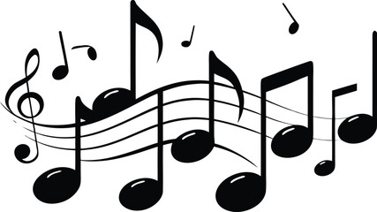 music notes black silhouette vector,music notes  illustration icon