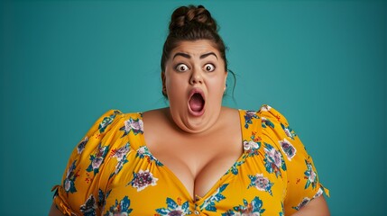 驚きの表情を見せる大柄な女性3Generative AI