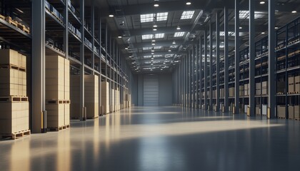 Interior warehouse retail empty industrial building