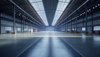 Interior warehouse retail empty industrial building