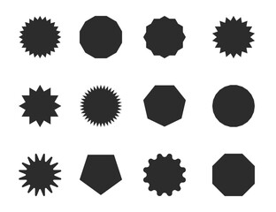 Collection of Abstract Black Geometric Shapes.