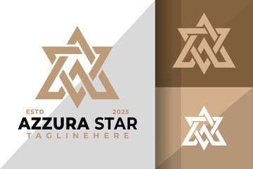 Letter A Star Elegant Symbol Logo Icon Vector Design Illustration