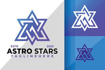 Letter A Astro Star Elegant Symbol Logo Icon Vector Design Illustration