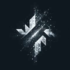 Abstract Arrows and Light Streaks on Dark Backdrop