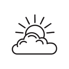 Sun behind cloud outline weather