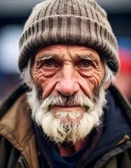 Close-up portrait of elderly man