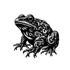 A detailed frog illustration isolated on white background