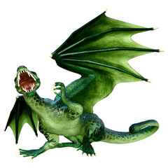 Fototapeta premium 3D Rendering Fairy Tale Dragon on White